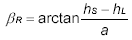 \beta_\mbox{\footnotesize R}} =\arctan\frac{h_{\mbox{\fnsS}}-h_{\mbox{\fns L}}}{a}