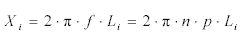 X_i = 2 \pi f L_i = 2 \pi f n p L_i