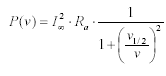 P(\nu ) = \frac{1}{1+(\frac{\nu_1/2}{nu})^2}