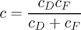 c=\frac{c_D c_F}{c_D+c_F}